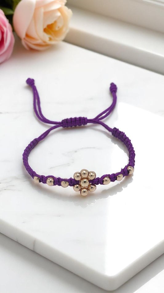 PULSERA FLOR TEJIDA / 1,1GR