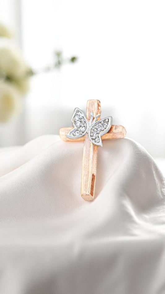 DIJE CRUZ CON MARIPOSA / 1,4GR